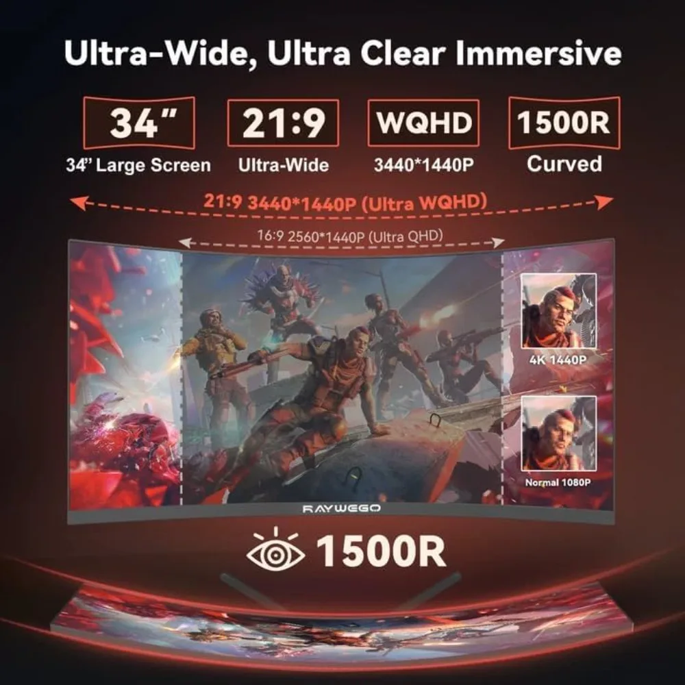 US Shipping 34 Inch Curved Gam - Gaming Monitor Curved ulasan dan harga