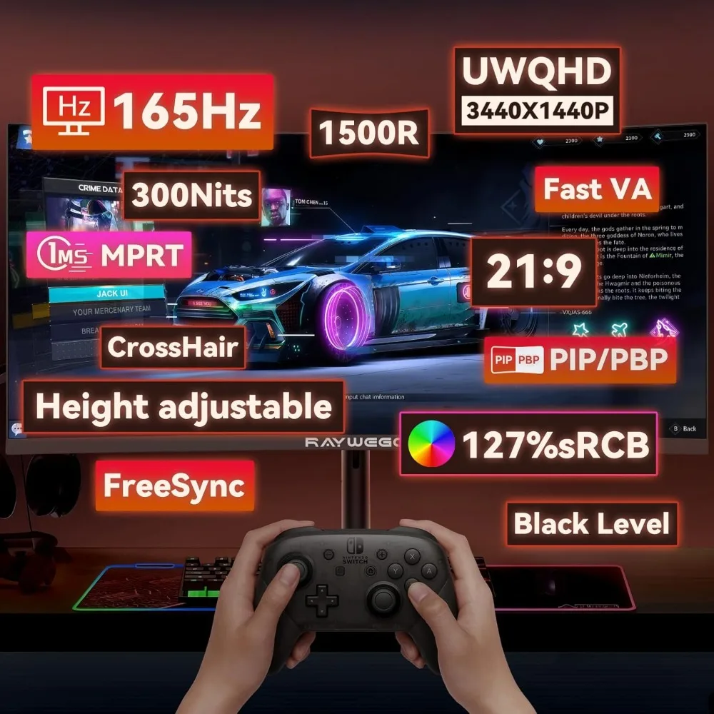 US Shipping 34 Inch Curved Gam - Gaming Monitor Curved ulasan dan harga