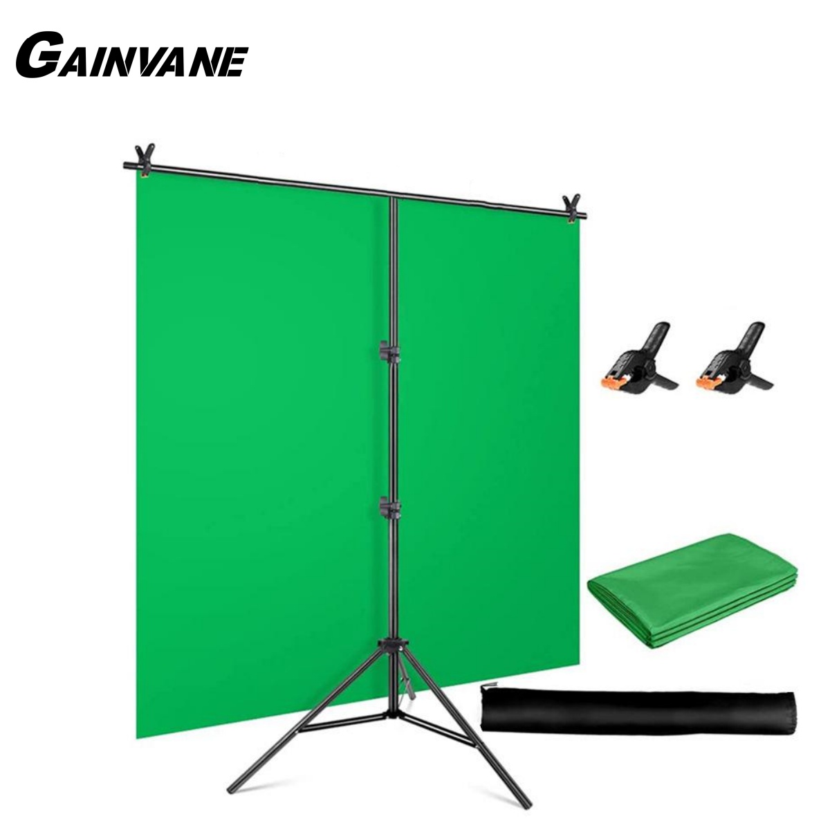 T-Shape Backdrop Stand Kit wit - Green Screen Collapsible ulasan dan harga
