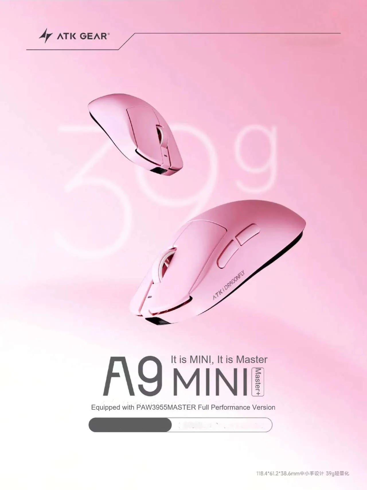 ATK A9 Mini Master Plus PAW395 - Esports Gaming Mouse Wireless ulasan dan harga