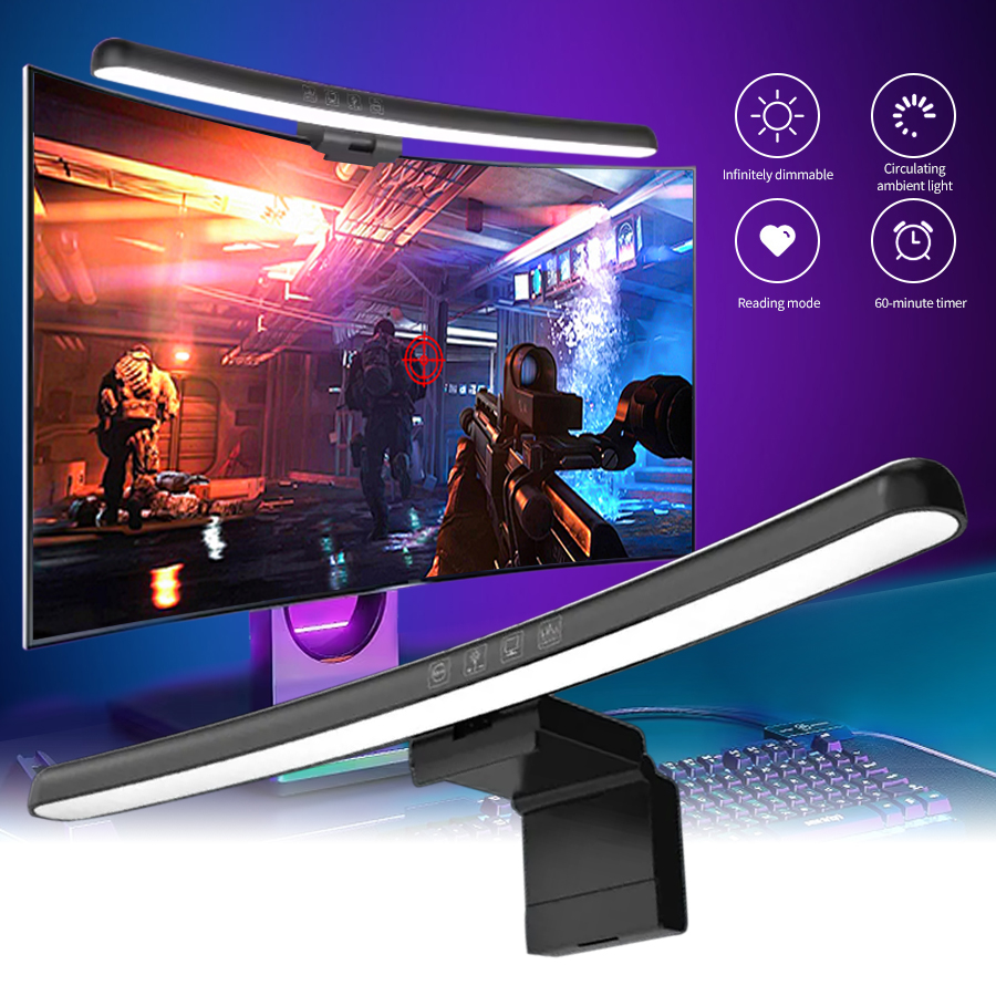 USB Stepless Dimming Screen Ha - Gaming Monitor Curved ulasan dan harga