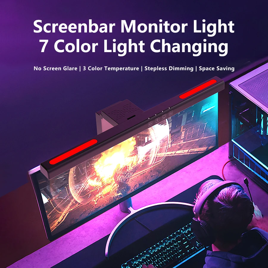 USB Stepless Dimming Screen Ha - Gaming Monitor Curved ulasan dan harga