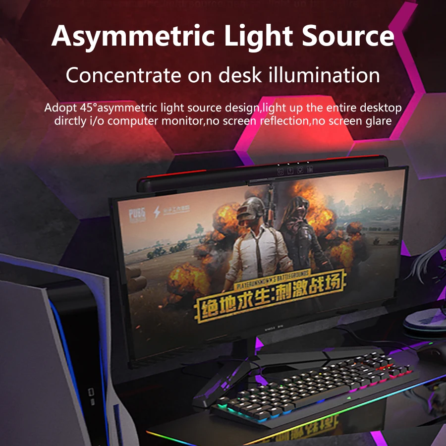USB Stepless Dimming Screen Ha - Gaming Monitor Curved ulasan dan harga