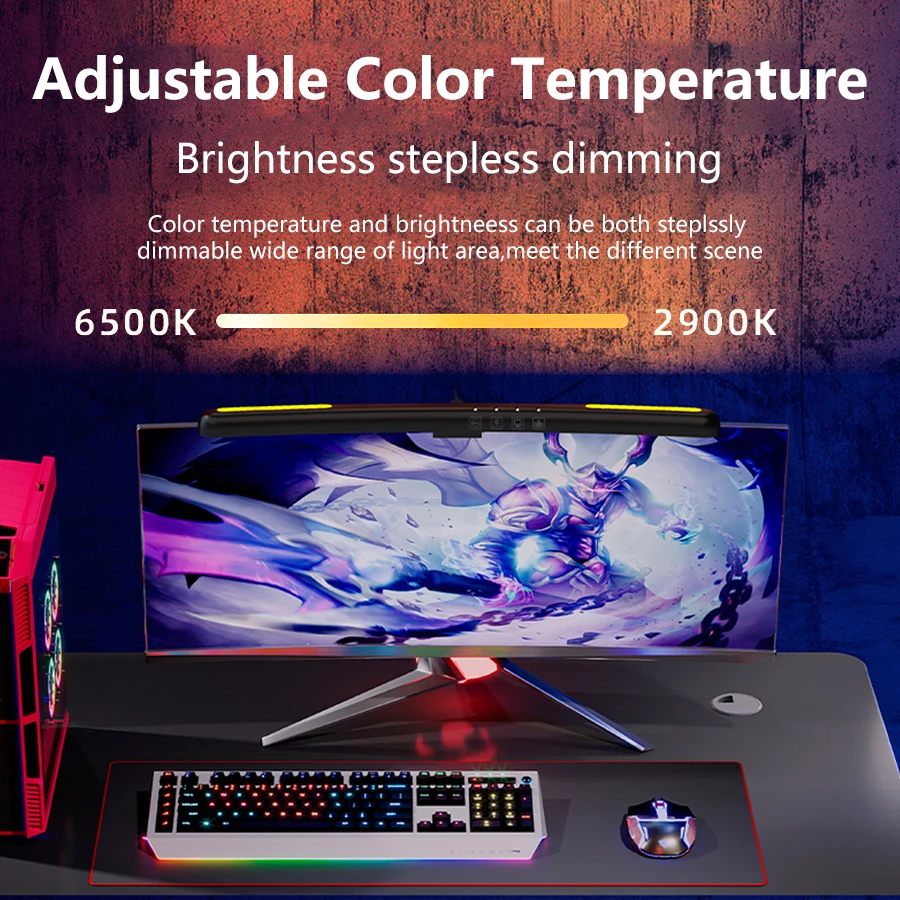 USB Stepless Dimming Screen Ha - Gaming Monitor Curved ulasan dan harga