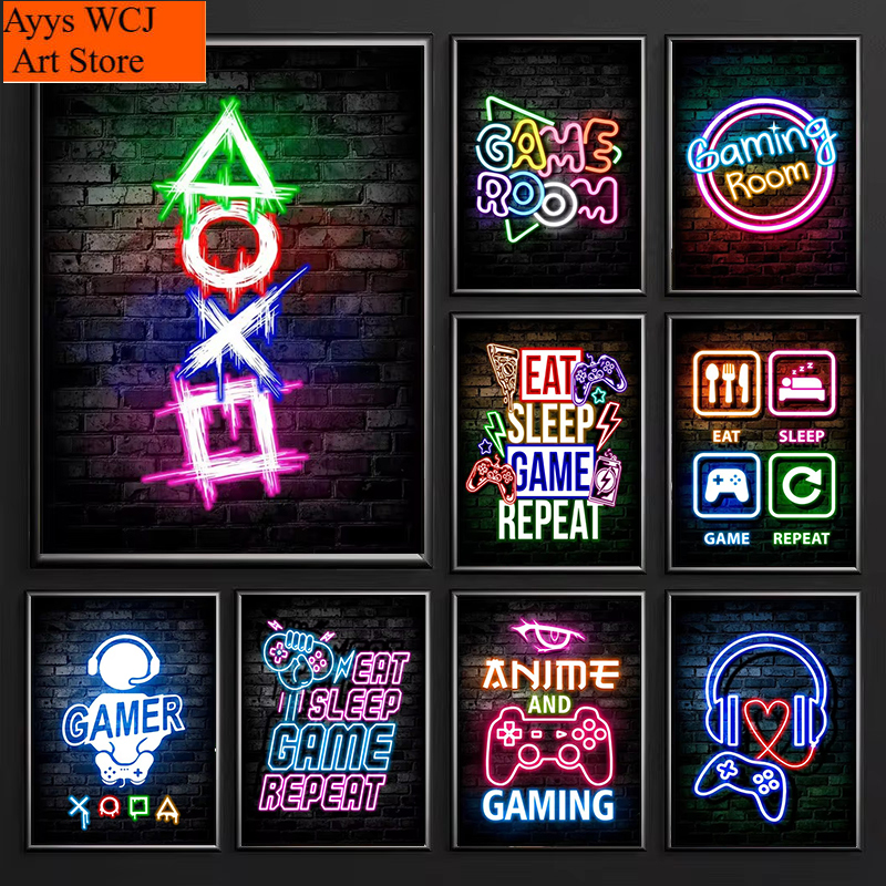 1pc frameless Canvas Painting  - Gaming Esports Esports ulasan dan harga