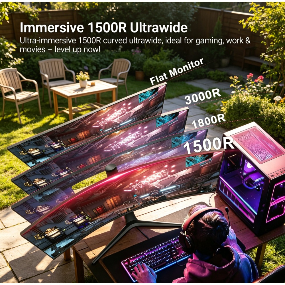 Garden 34 Inch Curved Gaming M - Gaming Monitor Curved ulasan dan harga