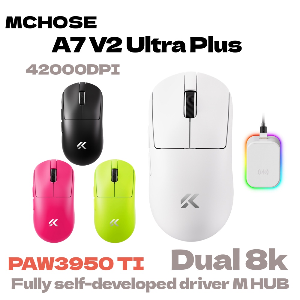MCHOSE A7 V2 Ultra Plus Lightw - Esports Gaming Mouse Wireless ulasan dan harga